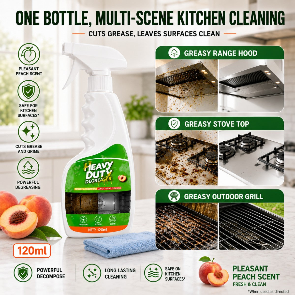 🧽 GreaseLift – Heavy-Duty Grease Cleaning Spray with Towel
