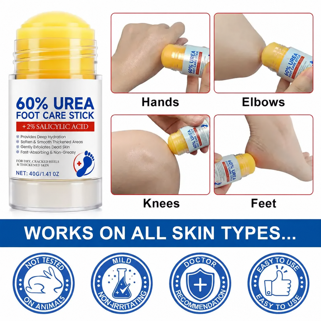 HeelGlide – 60% Urea Foot Care Stick for Dry, Cracked Heels