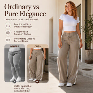 BreezeLine – Women's Wide-Leg Drawstring Pants, Casual High-Waisted Relaxed Fit