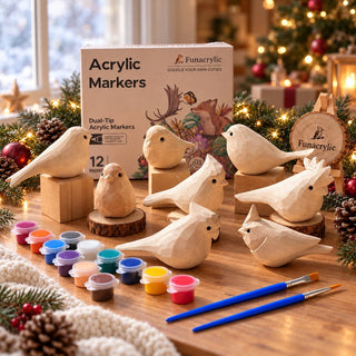 DoodleBirdie – Hand-Carved Wooden Bird & Marker Craft Kit 🦜