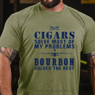 BourbonFix – Cigars Solve Most of My Problems, Bourbon / Whiskey Does the Rest T-Shirt