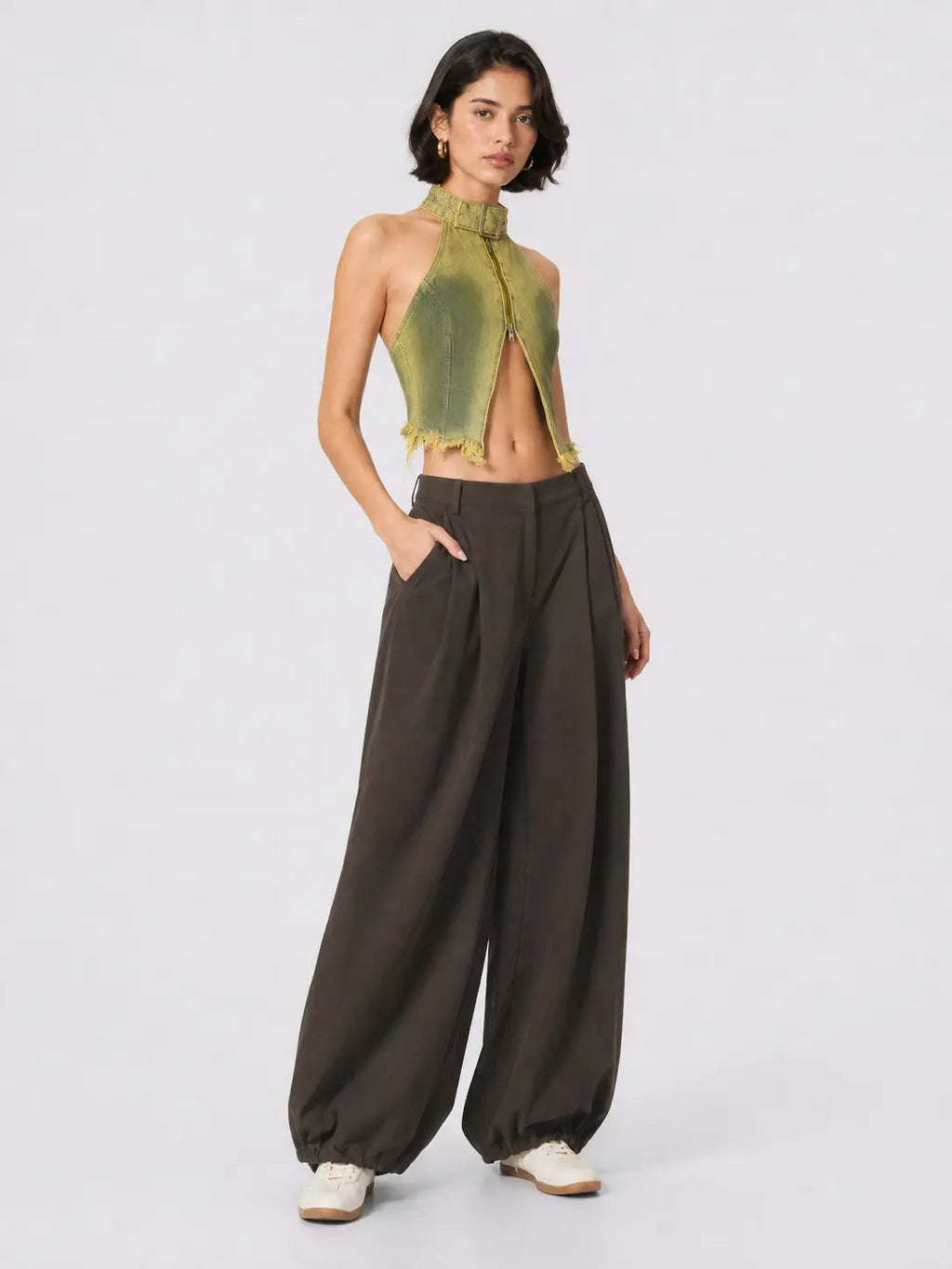 HaloBuckle – Buckle Halter Top & Balloon-Pant Set