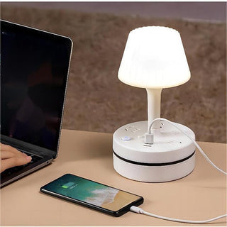GlowDock – Bedside Lamp with Built-In Power Strip, USB and USB-C Charging