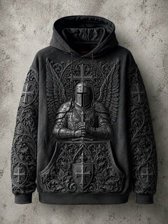 TemplarSpirit – Men’s Vintage Knights Templar Faith-Print Hoodie