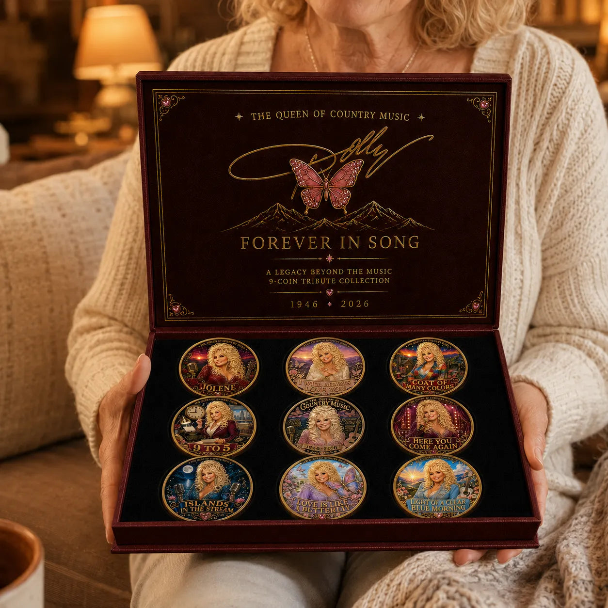 🦋 ForeverInSong – 🎸 Dolly Parton 9-Piece Tribute Coin Collector’s Set