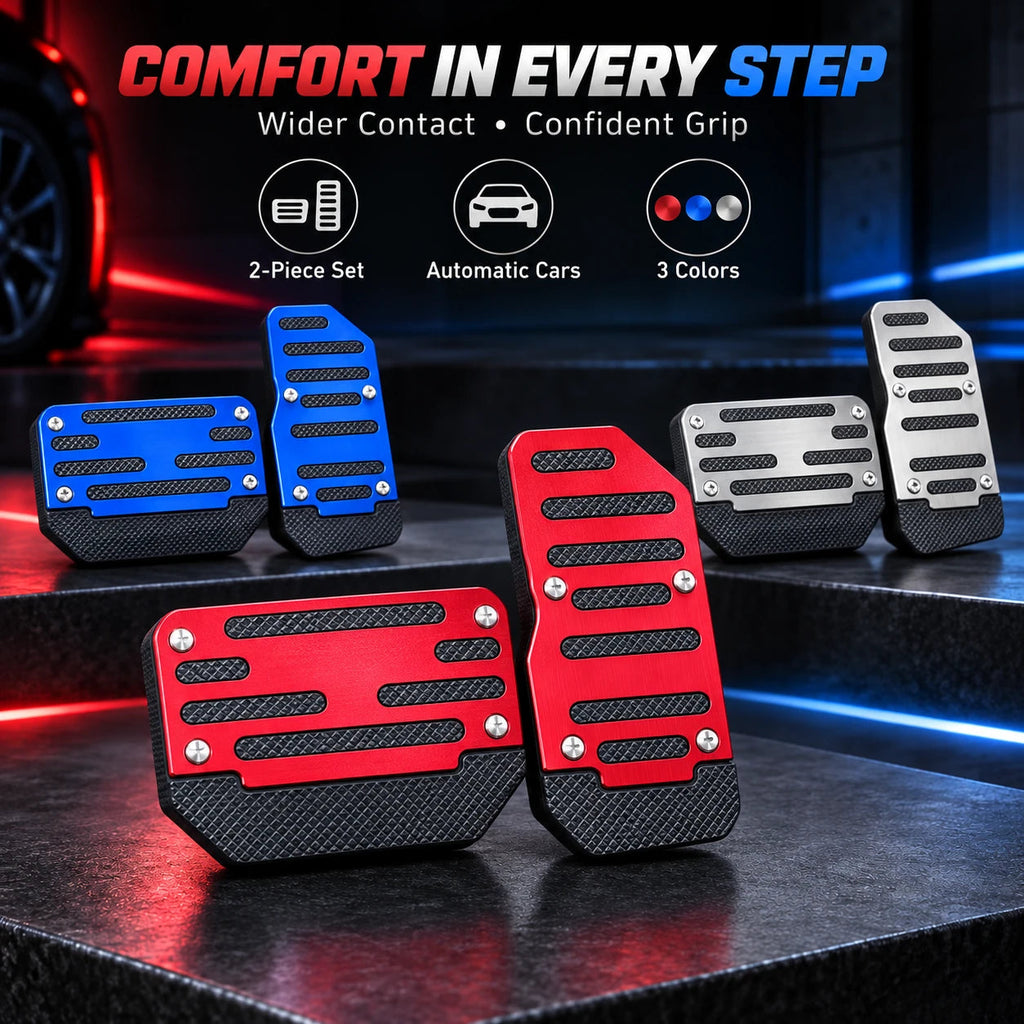GripStep – Non-Slip Aluminum Brake & Gas Pedal Cover Set for Cars