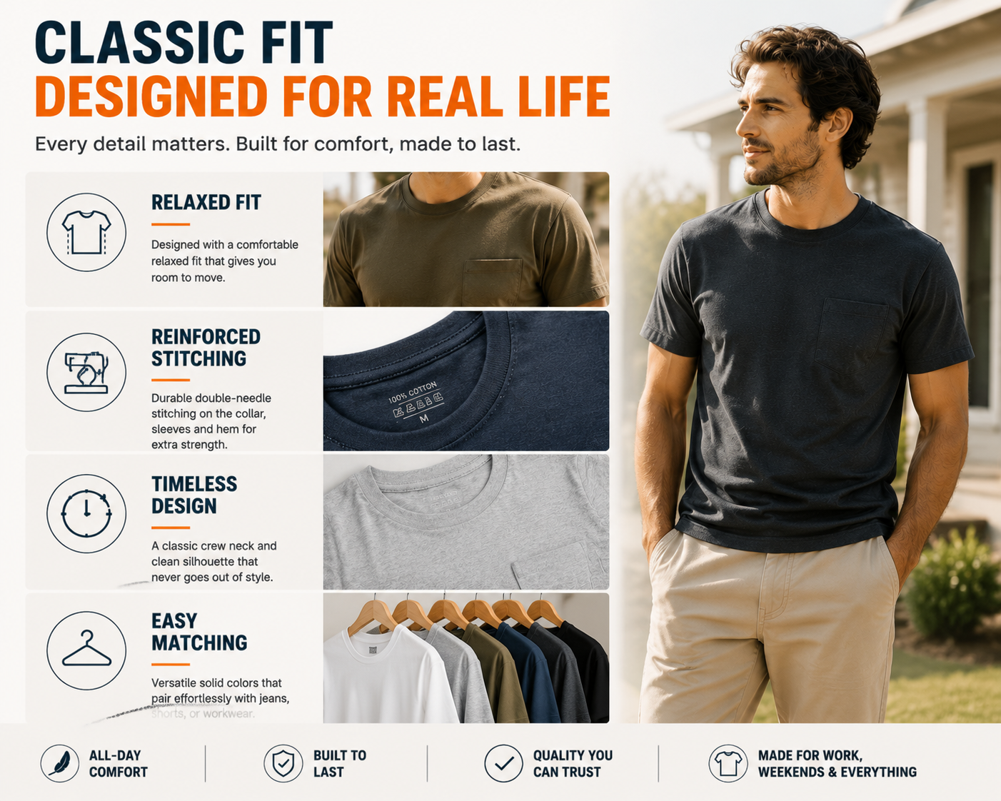CottonEase – 🔥 Men’s Heavyweight Cotton Pocket Tee Packs | Regular & Tall