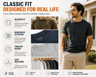 CottonEase – 🔥 Men’s Heavyweight Cotton Pocket Tee Packs | Regular & Tall