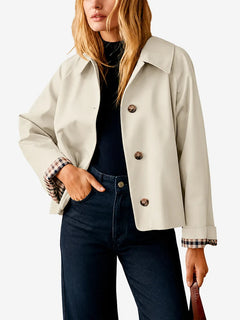 TrenchEase – Classic Cropped Trench Jacket