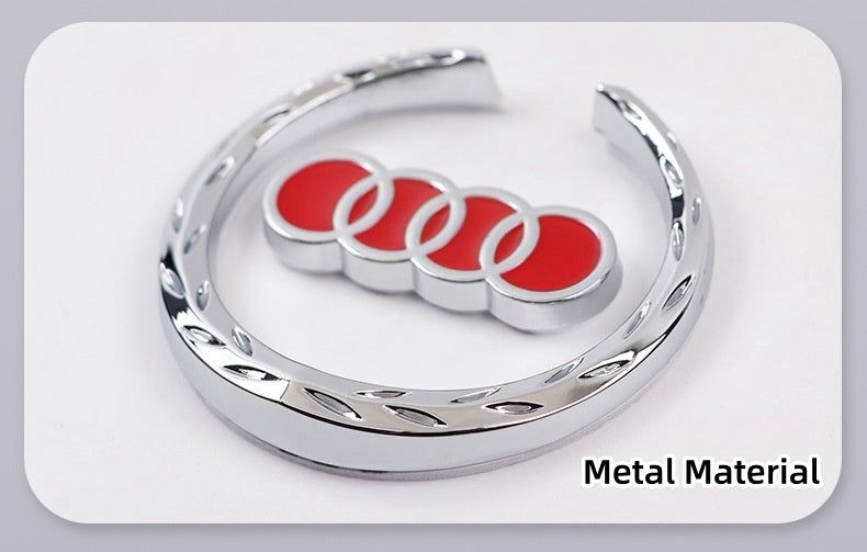LaurelBadge – 3D Metal Window Emblem Sticker with Chrome Wreath