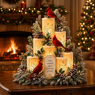 CardinalGlow – Memorial LED Candle Centerpiece