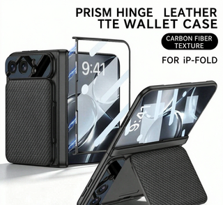 ⭐PrismFold – Magnetic Leather Wallet Stand Case with Screen Glass Film for iPhone Duo
