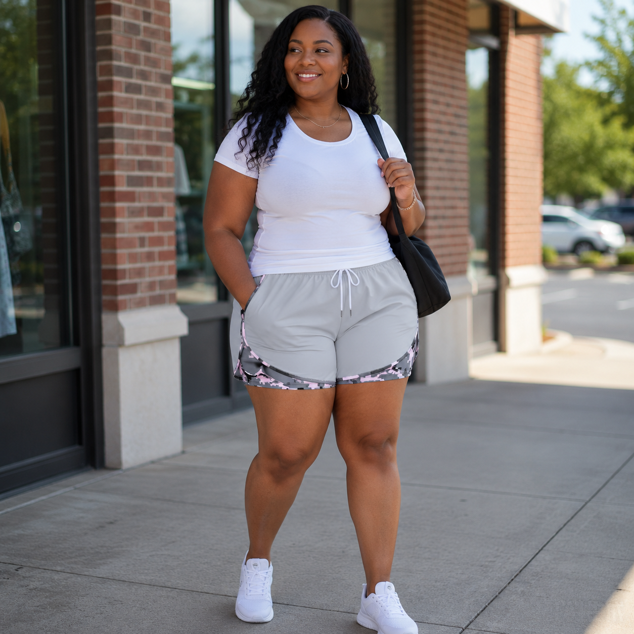 MoveEase – Women’s Double-Layer Athletic Shorts with Pockets