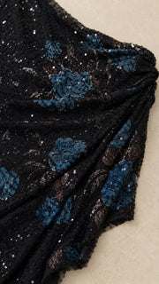 BloomGala – One-Shoulder Sequin Floral Evening Gown
