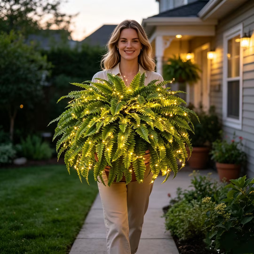 💛GlowFern – 🌿 Glowing Boston Ferns with Lights, Zero Watering, Zero Maintenance
