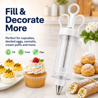 FrostFlow – Cake Decorating Gun Kit with 6 Stainless Steel Tips