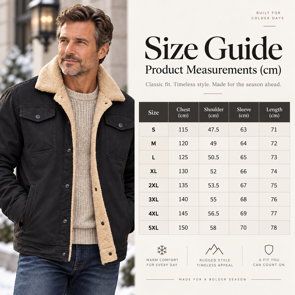 SherpaForge – 🧥Men's Sherpa-Lined Trucker Jacket, Heavyweight Cargo Work Coat with Fleece Lining