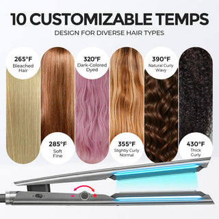 HoloGlide – Premium 2-in-1 Light-Care Hair Straightener & Curler
