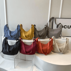 CrescentCarry – 🏆👜 Women's Plain-Color Nylon Crossbody Hobo Bag