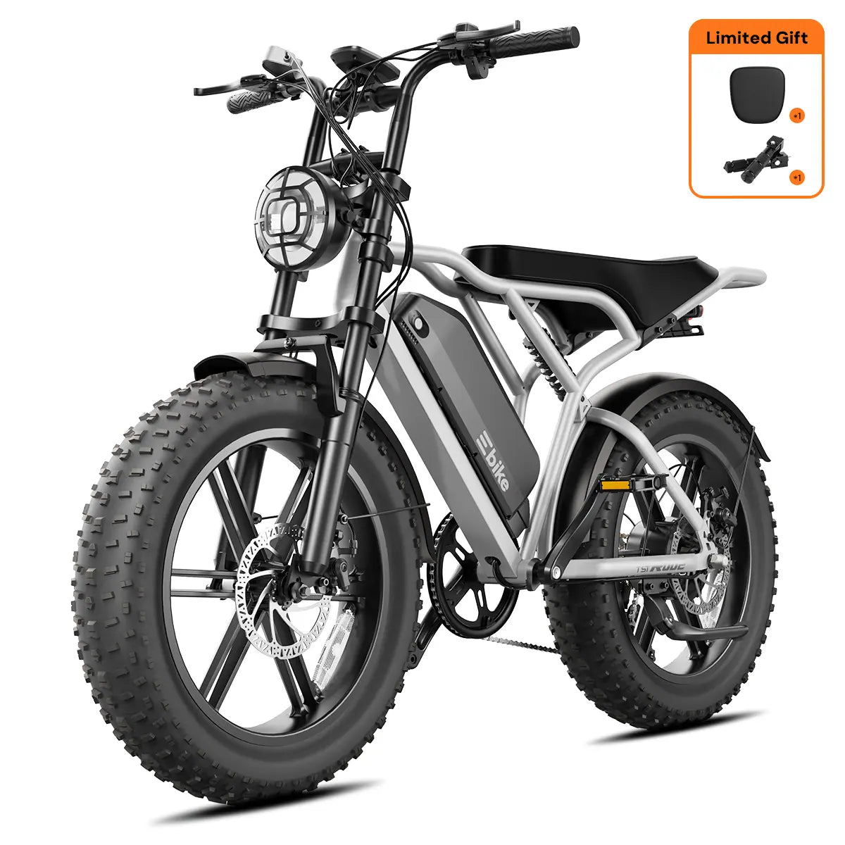 TrailThunder – 1500W Full-Suspension Moped-Style Electric Bike with 20" Fat Tires