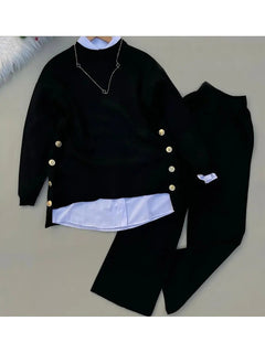 💛 LayerEase – Women’s Pullover Sweater and Pants Set