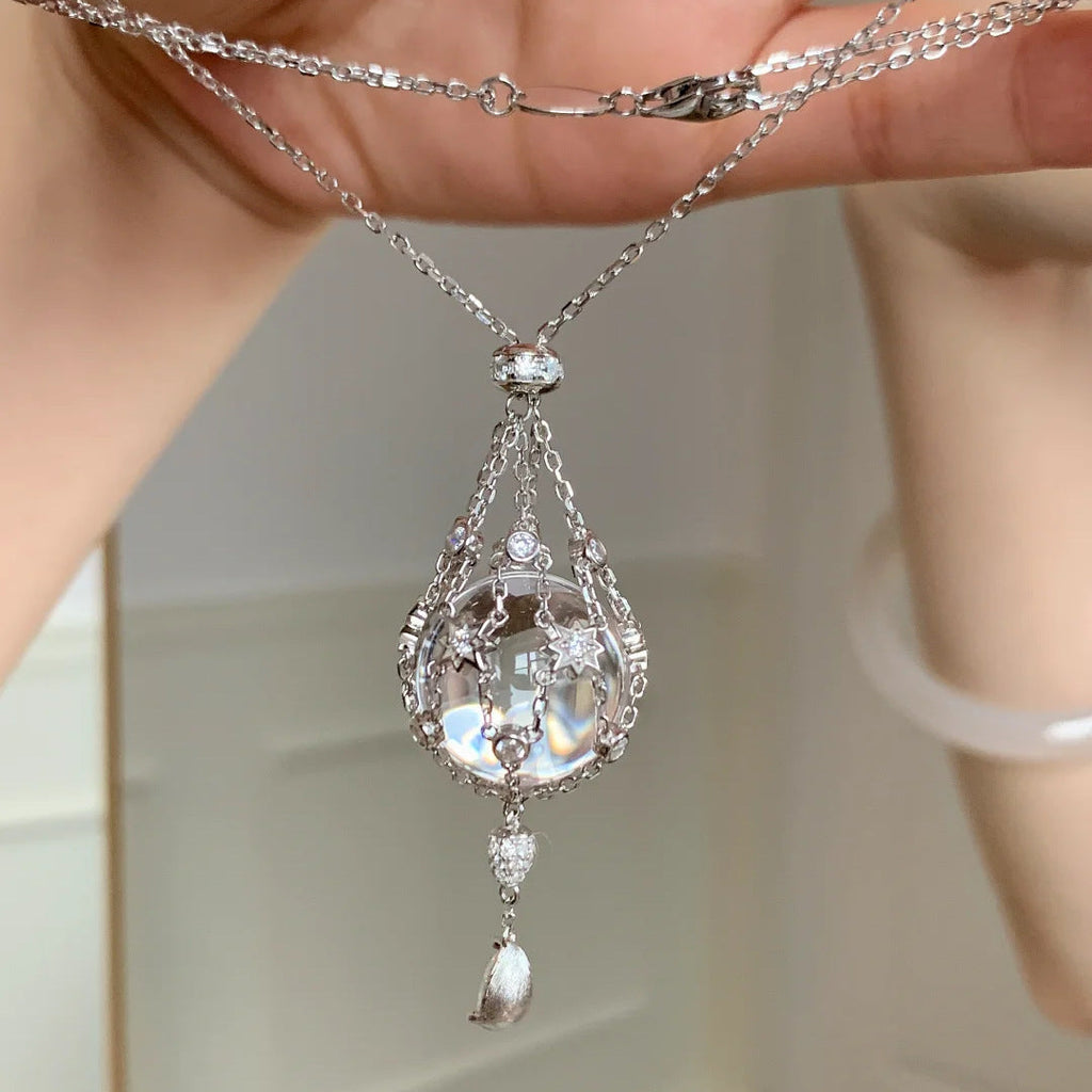 ✨StarGlow – Celestial Crystal Cage Pendant Necklace