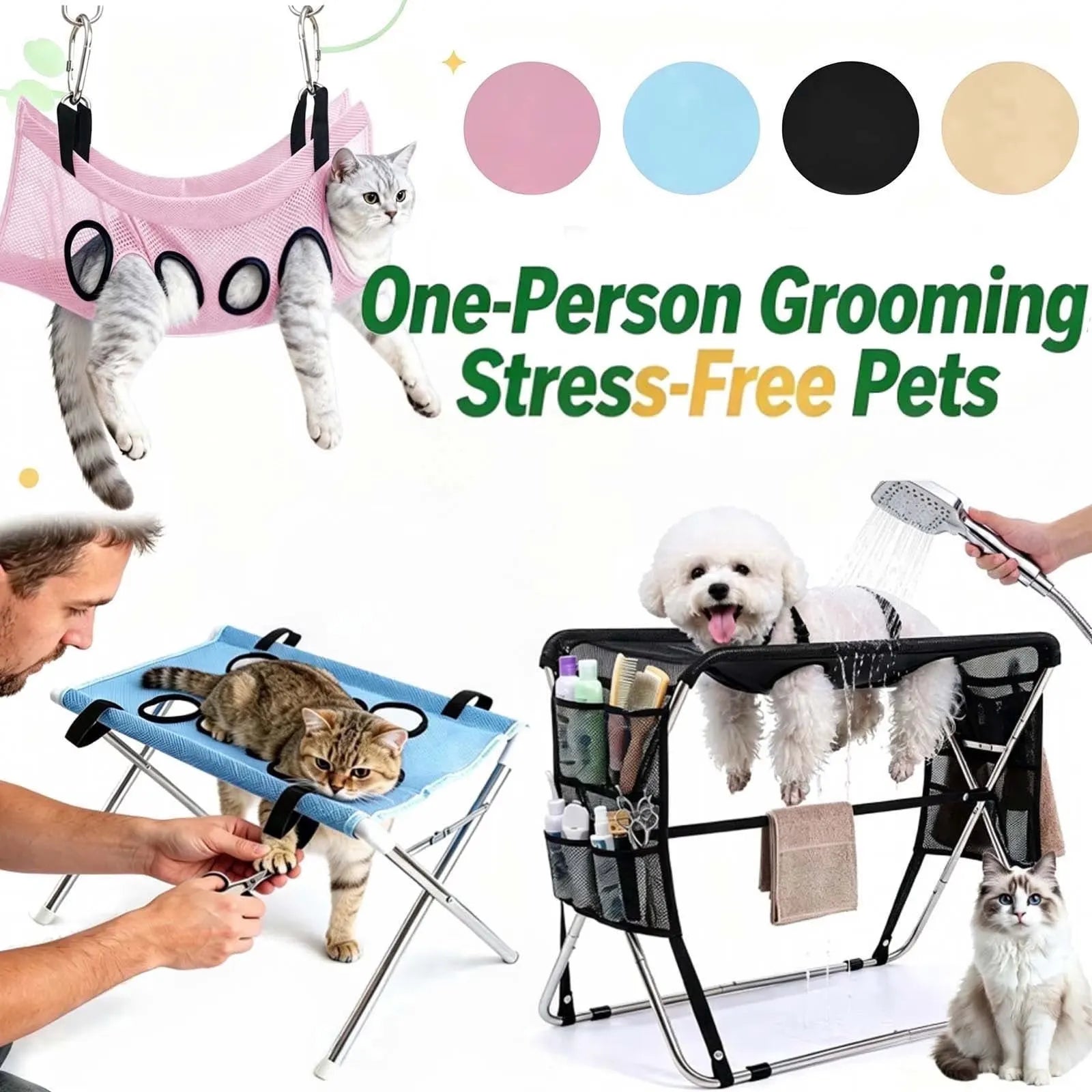 GroomNest – Foldable Pet Grooming Stand