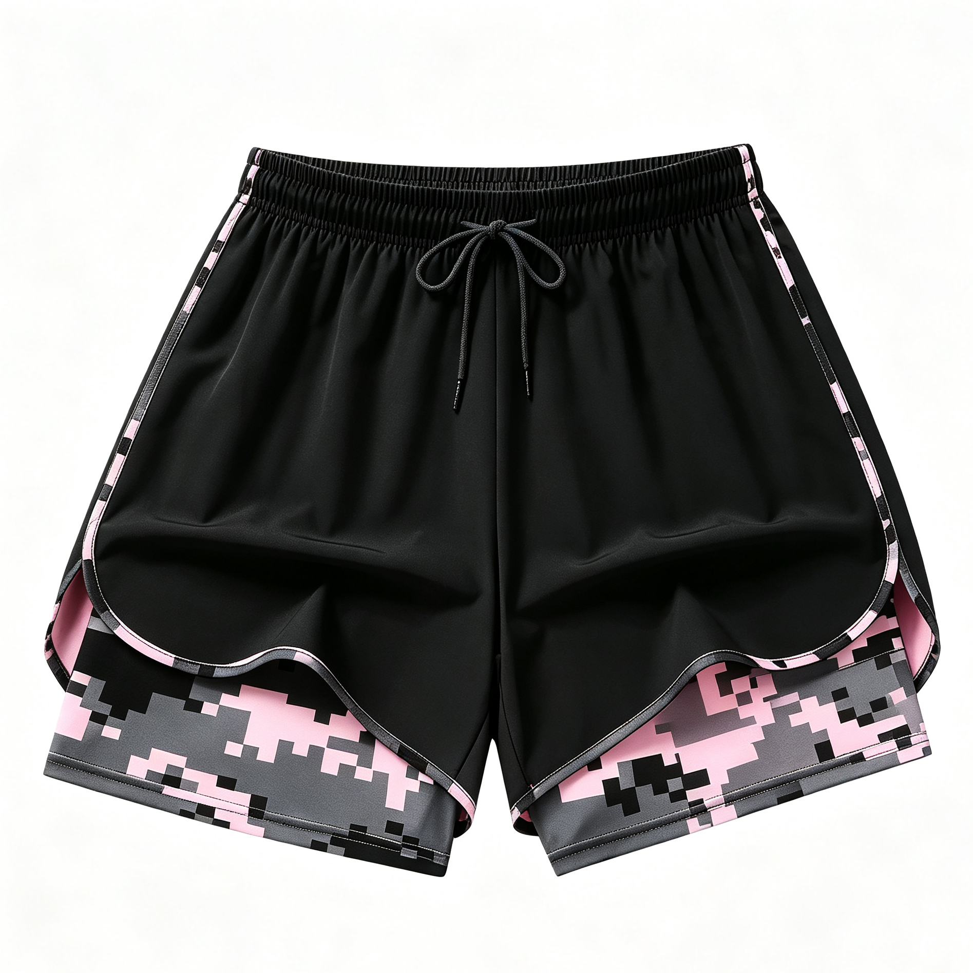 MoveEase – Women’s Double-Layer Athletic Shorts with Pockets