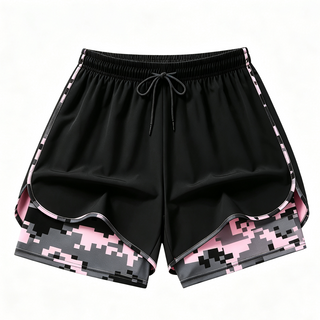 MoveEase – Women’s Double-Layer Athletic Shorts with Pockets