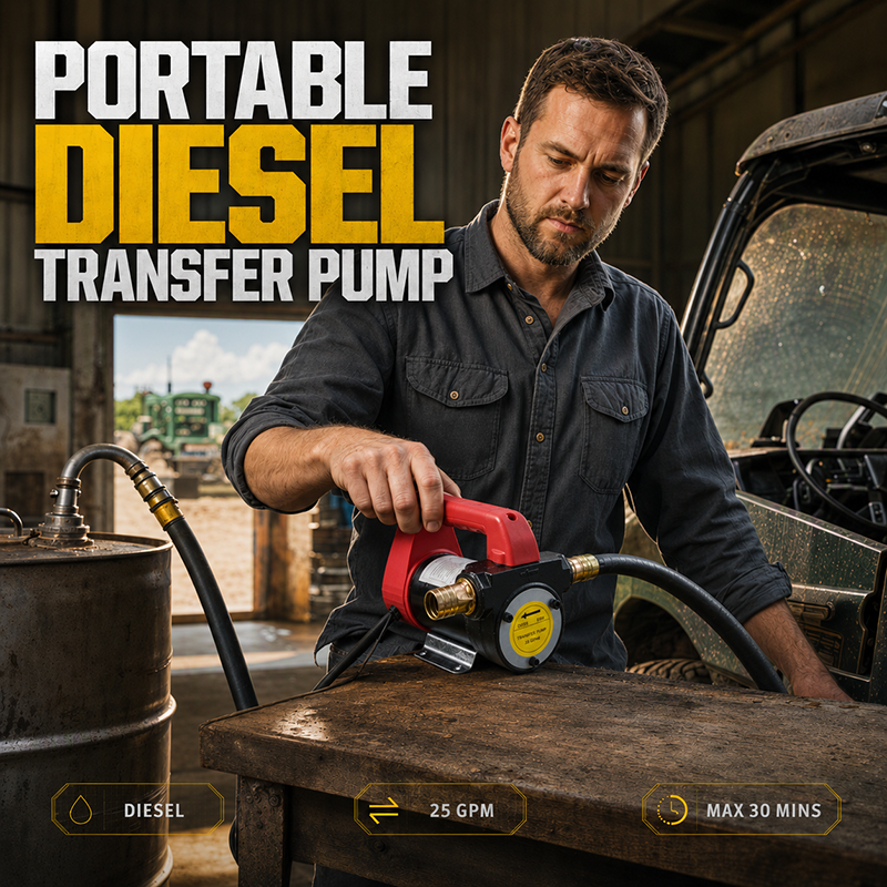 DieselDash – ⛽ 🚜 25 GPM Diesel Transfer Pump to Move Fuel Fast on Farms, Garages & Job Sites ⚡