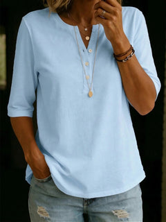 CottonEase Henley – Classic Button Split-Neck 100% Cotton T-Shirt