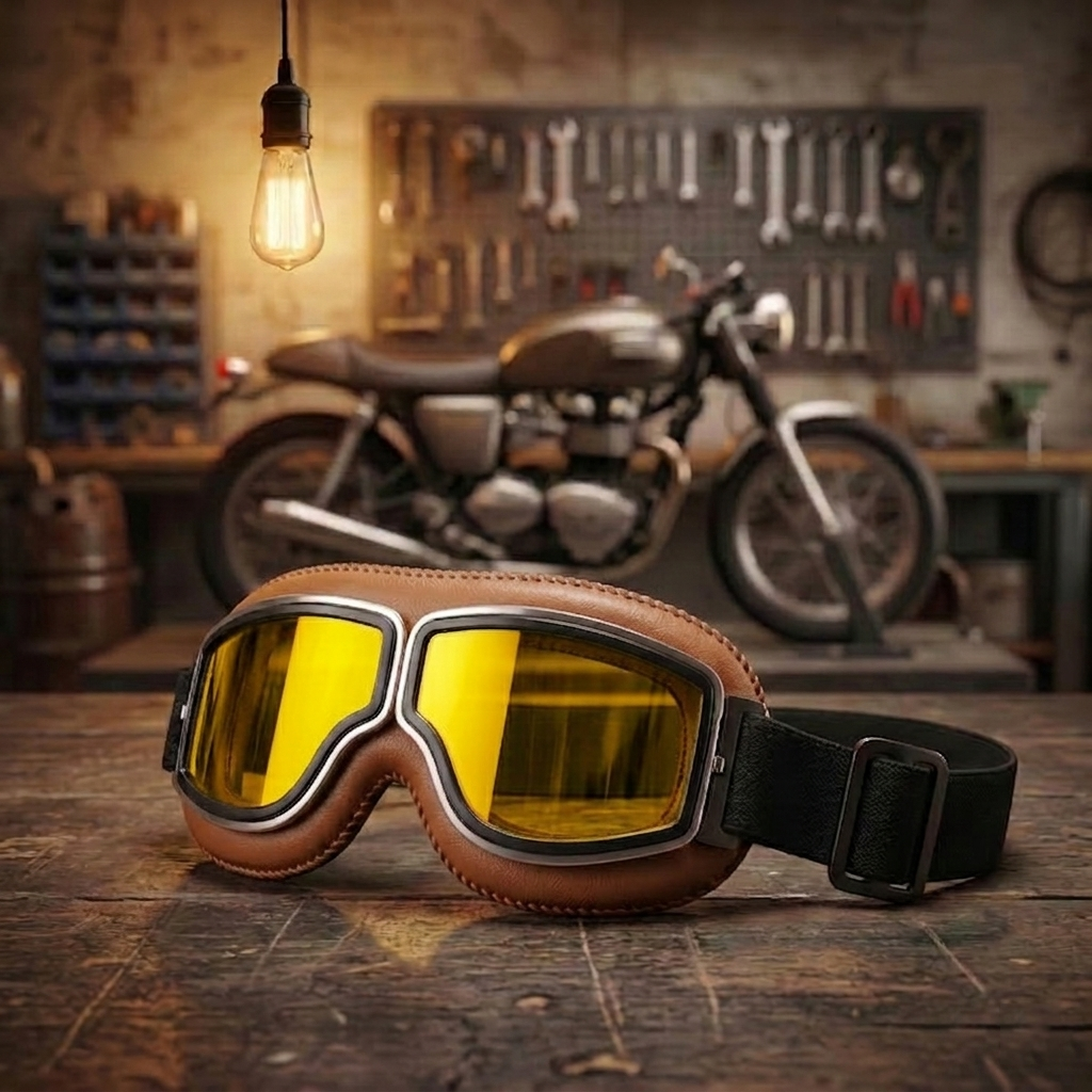 🔥 RetroRide – OTG Vintage Motorcycle Goggles (Fits Over Glasses)