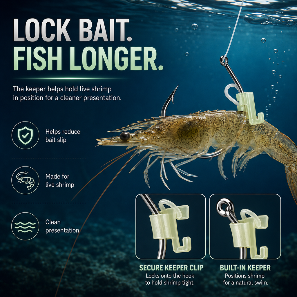 ShrimpGlow – ✨10-Piece Luminous Live Shrimp Hook Set