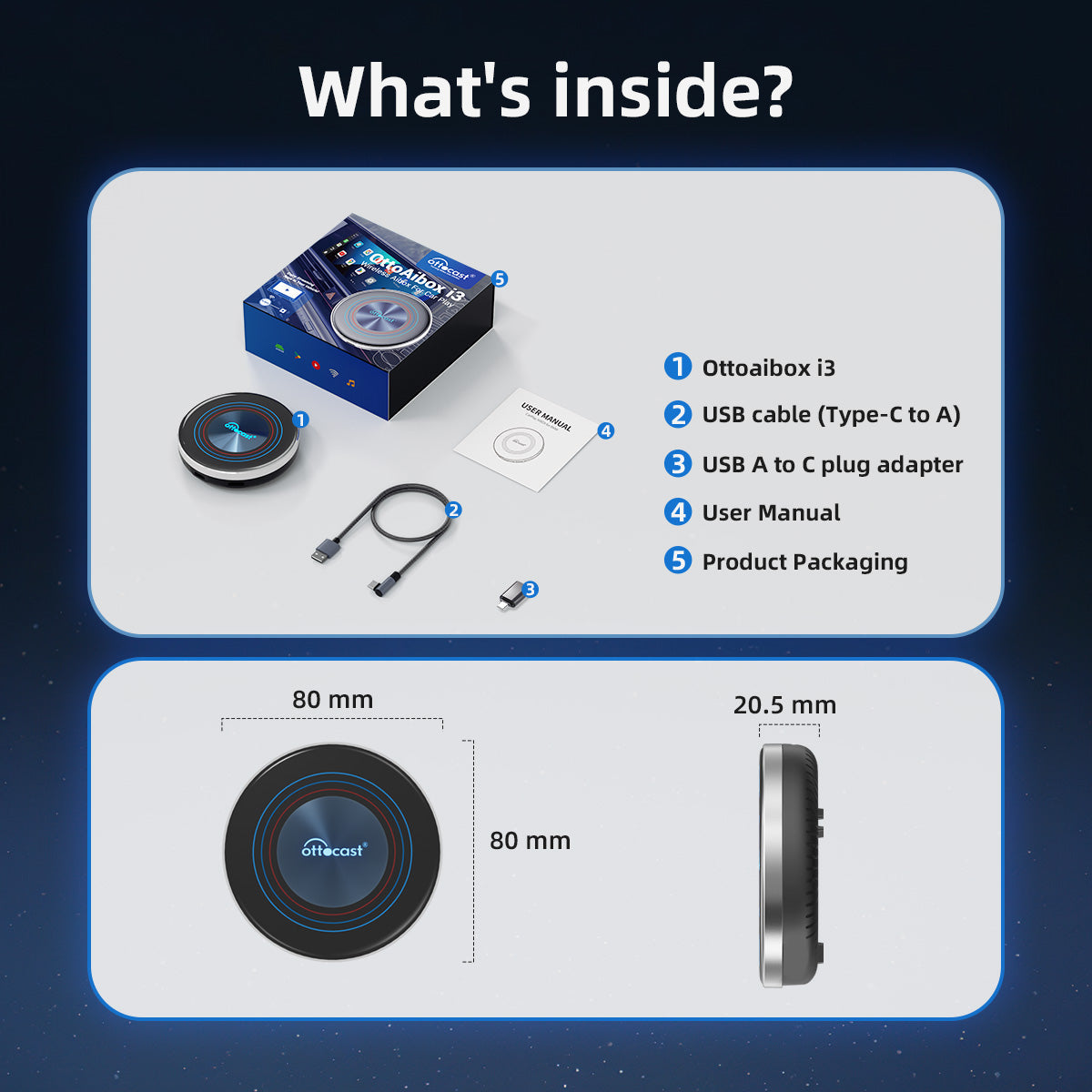 OttoAibox I3 – Wireless CarPlay AI Box