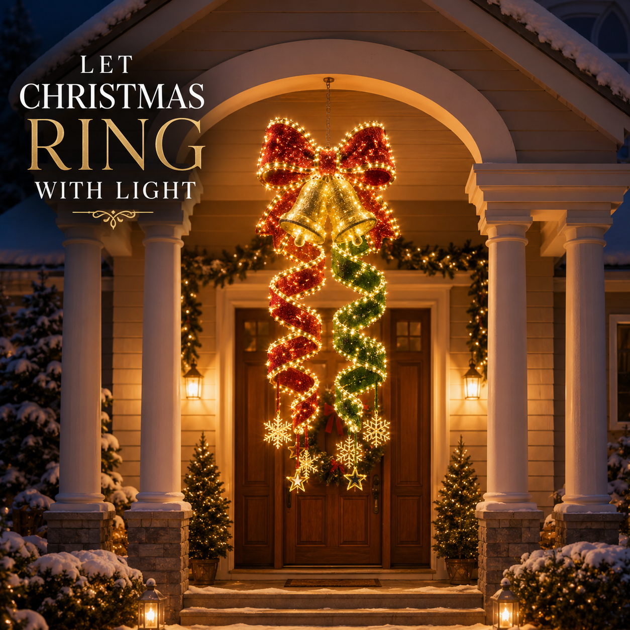 🎄 SpiralGlow – Enchanted Christmas Spiral Hanging Lights for Glowing Holiday Porch Decor