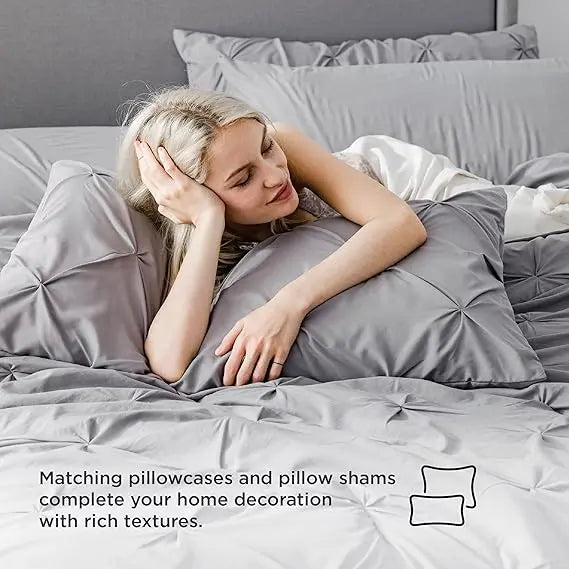 ☁️ CloudPleat – All-Season Pintuck Comforter Set