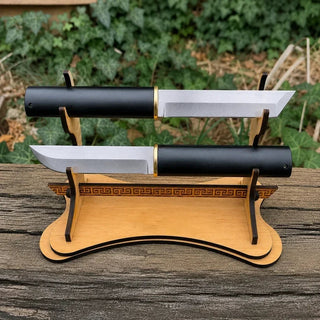 TwinEdge Collector Set – Matte-Black Twin-Blade Mechanical Display Piece