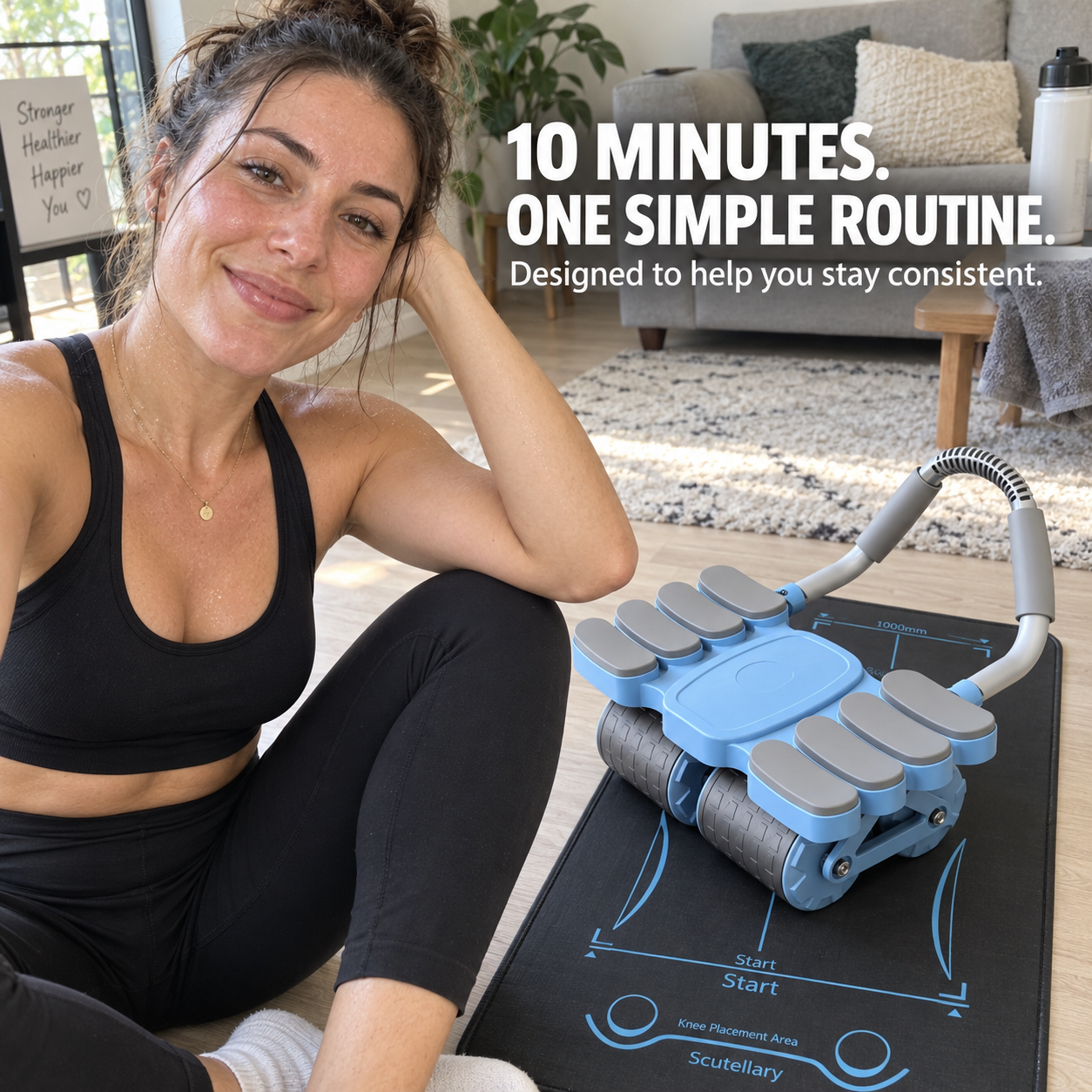 CoreRebound – Four-Wheel Smart Ab Roller with Automatic Rebound & Elbow Support