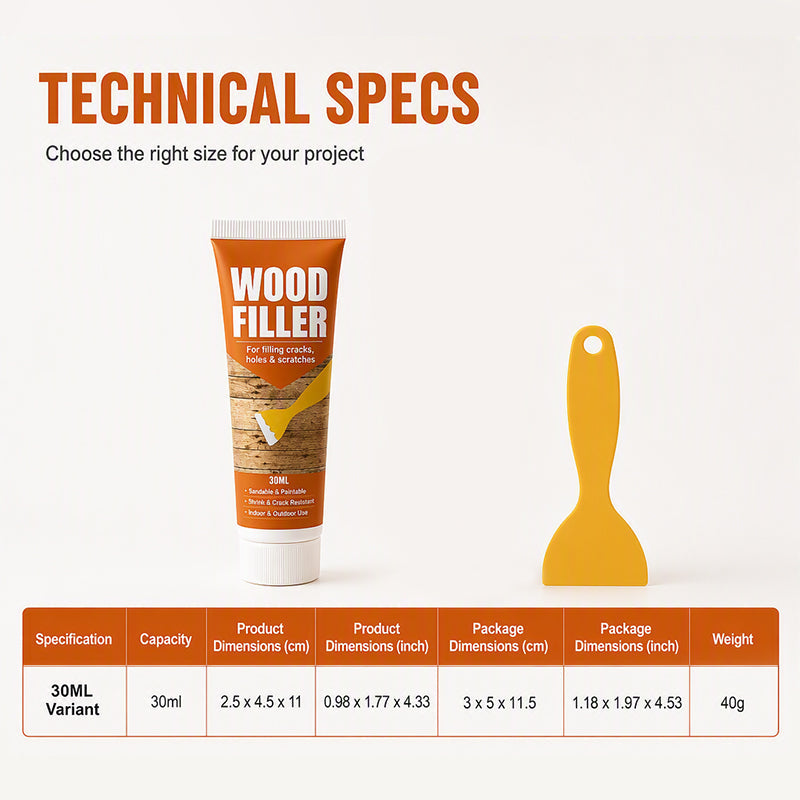WoodMend – Wood Filler for Cracks and Holes