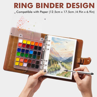 WanderPalette – Ring-Bound Watercolor Travel Set with Cotton Paper