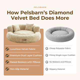 CloudNest – Orthopedic Velvet Dog Bed with Raised Bolsters