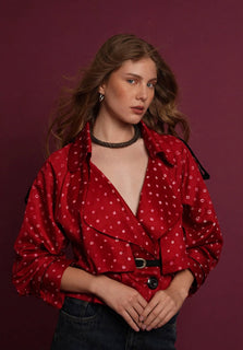 SindoorWrap – Hand-Dyed Bandhani Safari Shirt