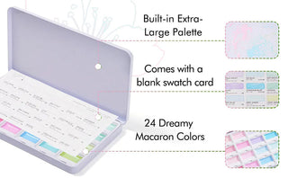 MacaronMuse – 24-Color Opaque Semi-Solid Watercolor Paint Set