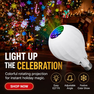 FestiveSpin – 🎄🎅💡 Rotating Christmas Projector Bulb