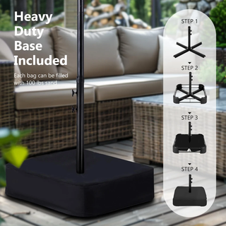 GlowCanopy – 15ft Double-Sided Patio Umbrella with Solar Lights