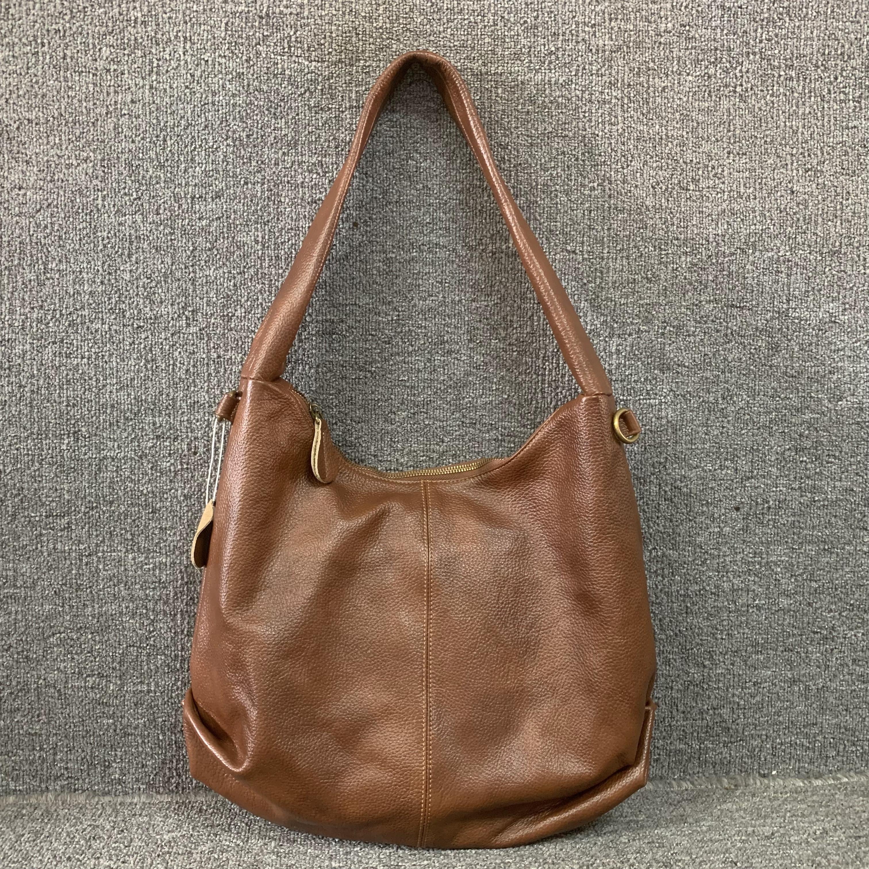 SoftDrape – Genuine Leather Hobo Tote Shoulder Bag