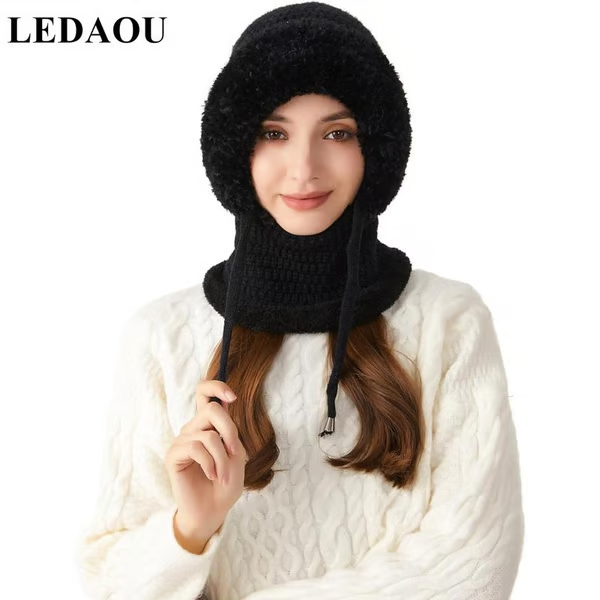 CozyHood – 💥🎁 Plush-Lined Knit Hooded Balaclava with Built-In Scarf