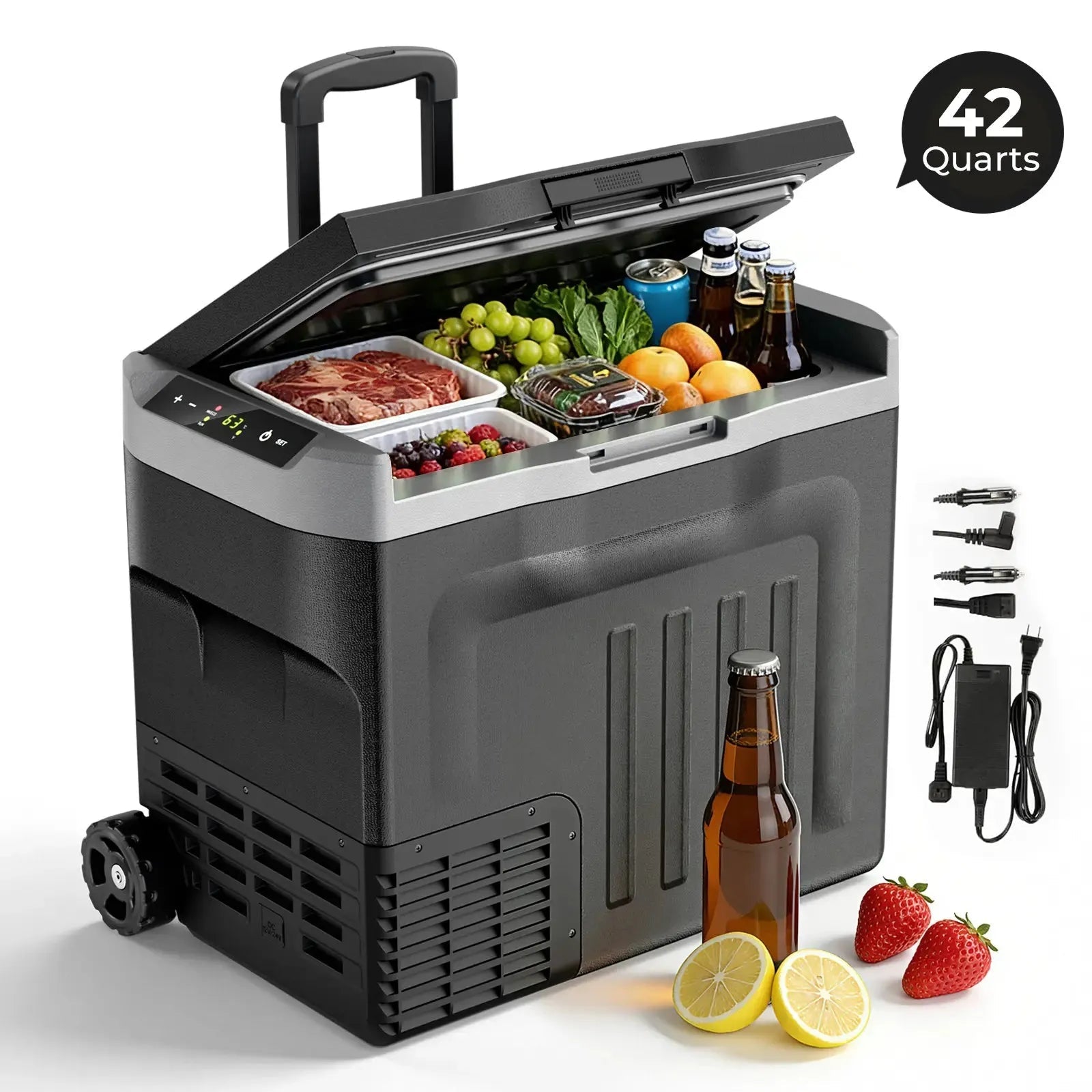 FrostRover – Portable 12V/24V Car Refrigerator Freezer, 42/53/68 Quart