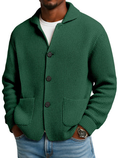 WaffleEase – Men’s Textured Knit Cardigan Jacket