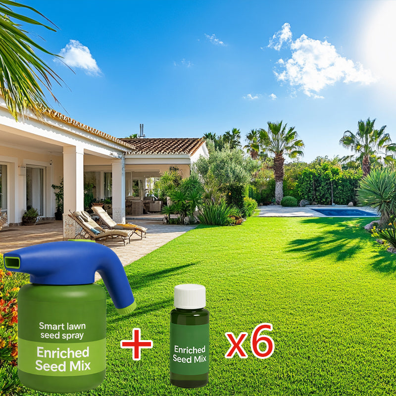 LawnRevive – Spray-On Grass Seed & Fertilizer Kit with Hose-End Sprayer